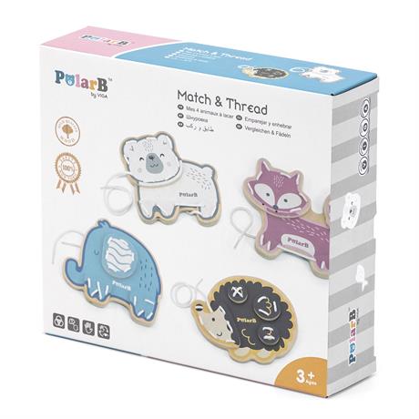 

Деревянная шнуровка Viga Toys PolarB Зверята (44044)