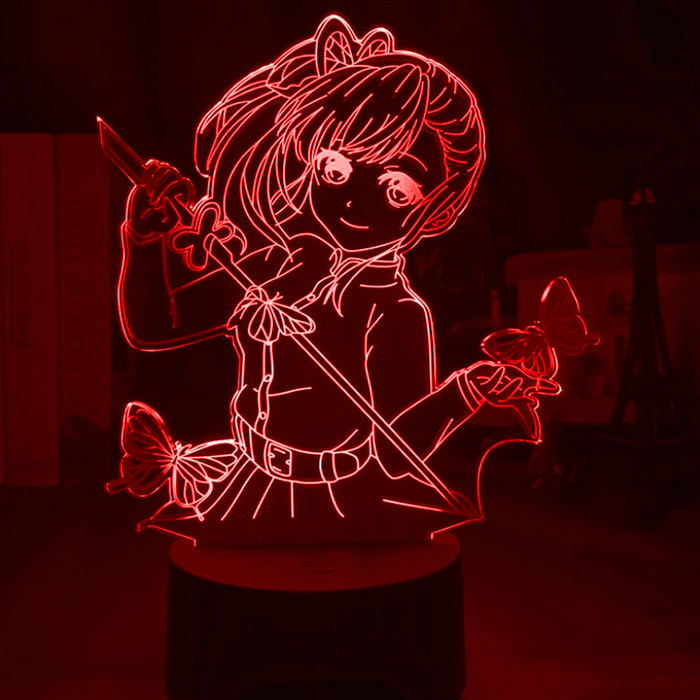 

Настольный светильник-ночник Канаэ Кочо Клинок Рассекающий Демонов настольная 3D Лампа 16 Цветов USB - Demon Slayer (12508)