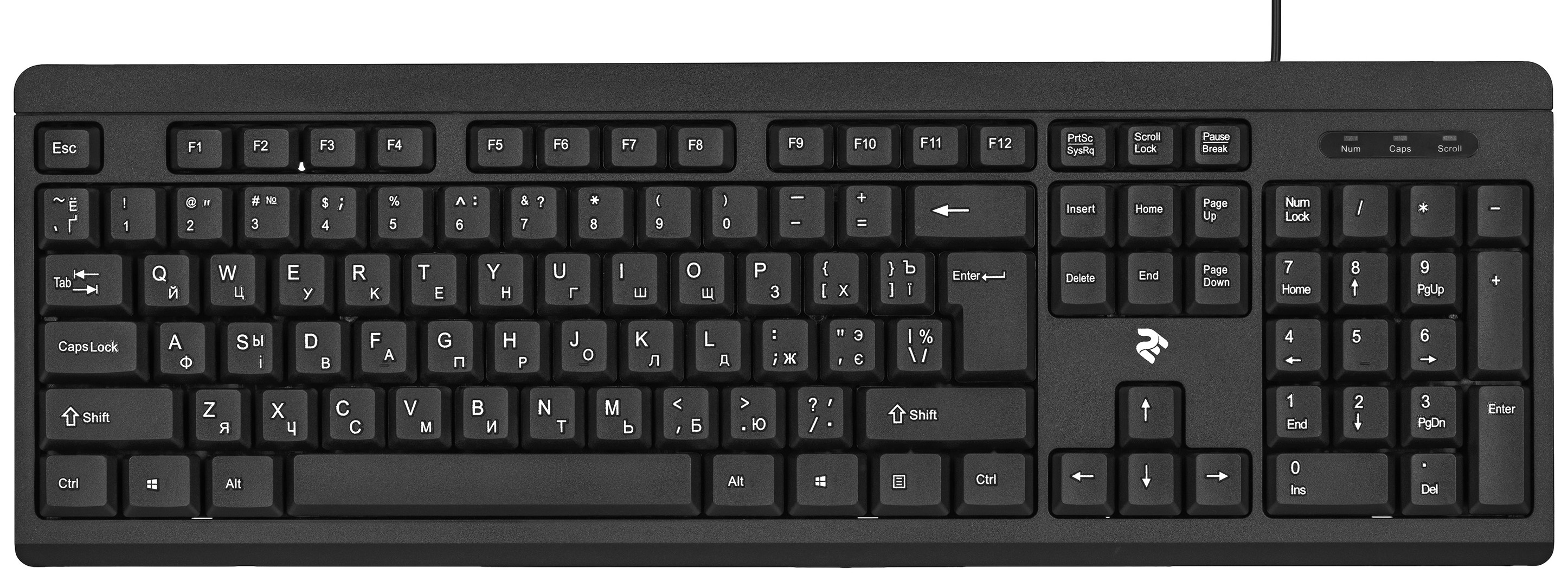 

Клавиатура проводная 2E KS108 Slim USB (2E-KS108UB)