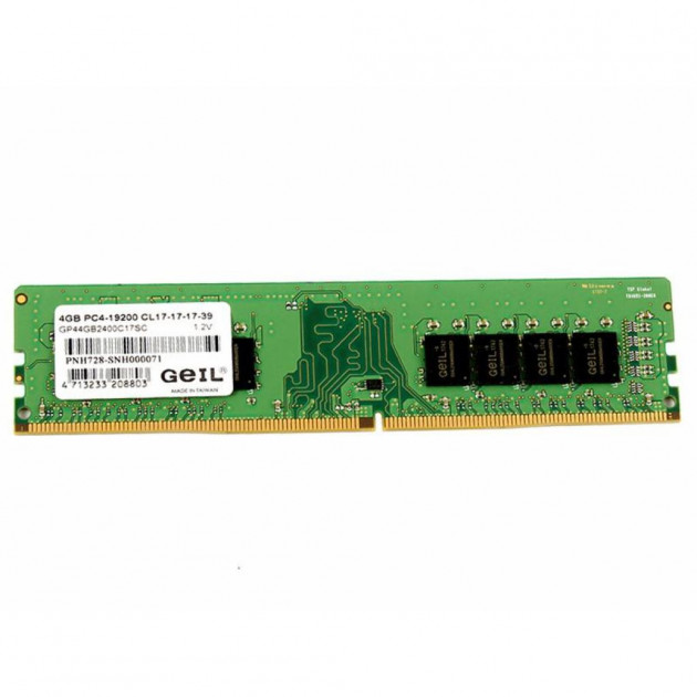 

Память DDR4 4Gb, 2400 MHz, Geil Pristine, 17-17-17, 1.2V (GP44GB2400C17SC)