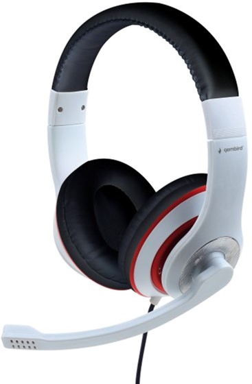 

Гарнитура Gembird MHS-03-WTRDBK White/Red/Black