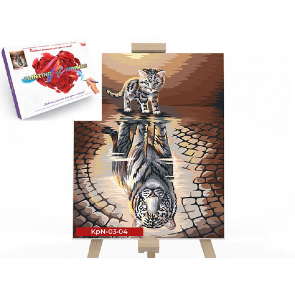 

Креативна творчість "Картина за номерами на полотні" 30см*40см коробка "Котенок" (10) *