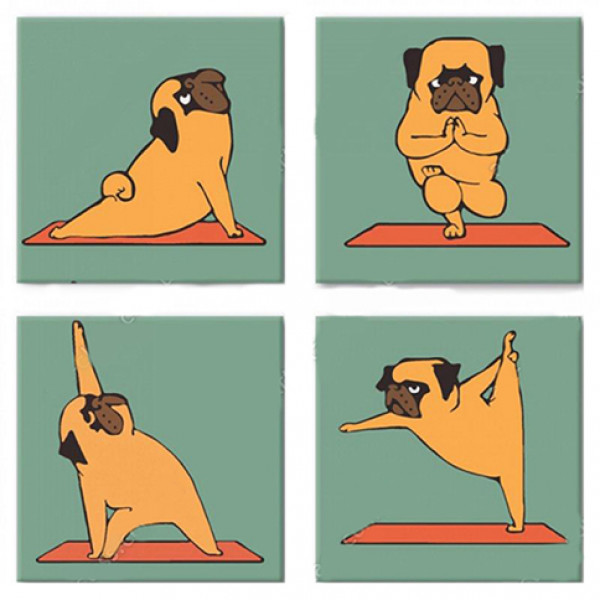 

KNP012 Набір для розпису по номерах. Поліптих "Yoga-dog" 4шт 18*18 *