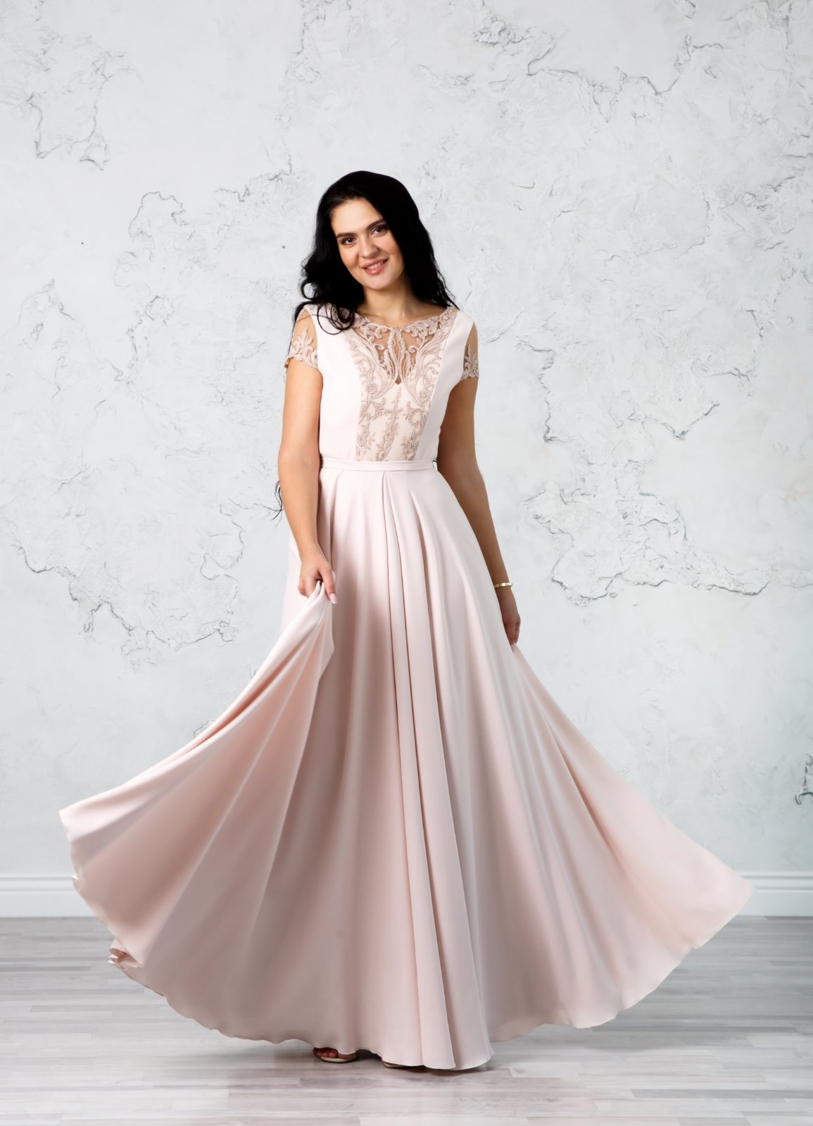 

Вечернее платье ANGEL FASHION DRESS ALTA  пудровый, Вечернее платье ANGEL FASHION DRESS ALTA 48 пудровый