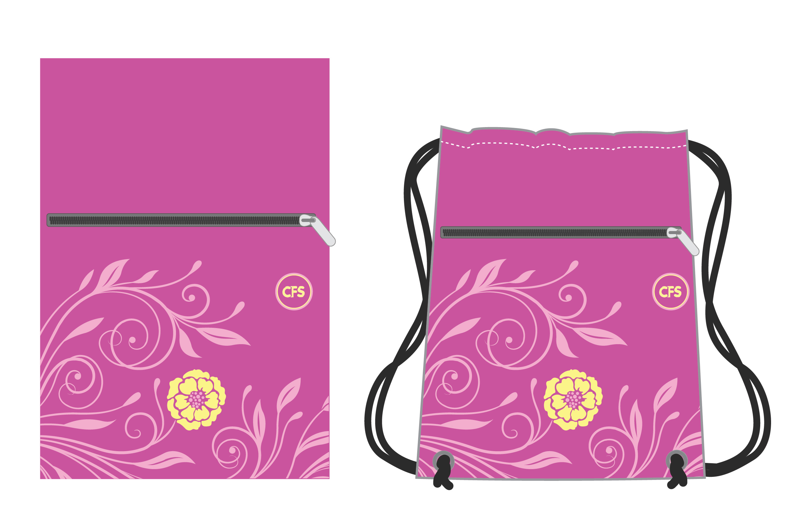 

Сумка для обуви Cool for school Flowers 44х35 см розовый (CF85728)