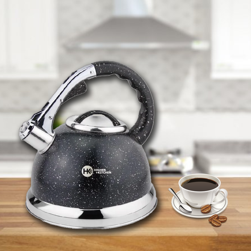 

Чайник со свистком для плиты Higher Kitchen ZP-021 с керамичным покрытием из нержавеющей стали Объем 3.5л Черный