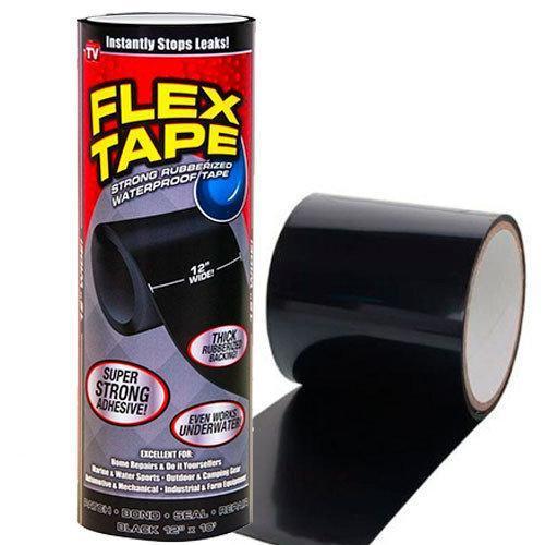 

Водонепроницаемая сверхпрочная изоляционная лента скотч Flex Tape 30 см, Черная