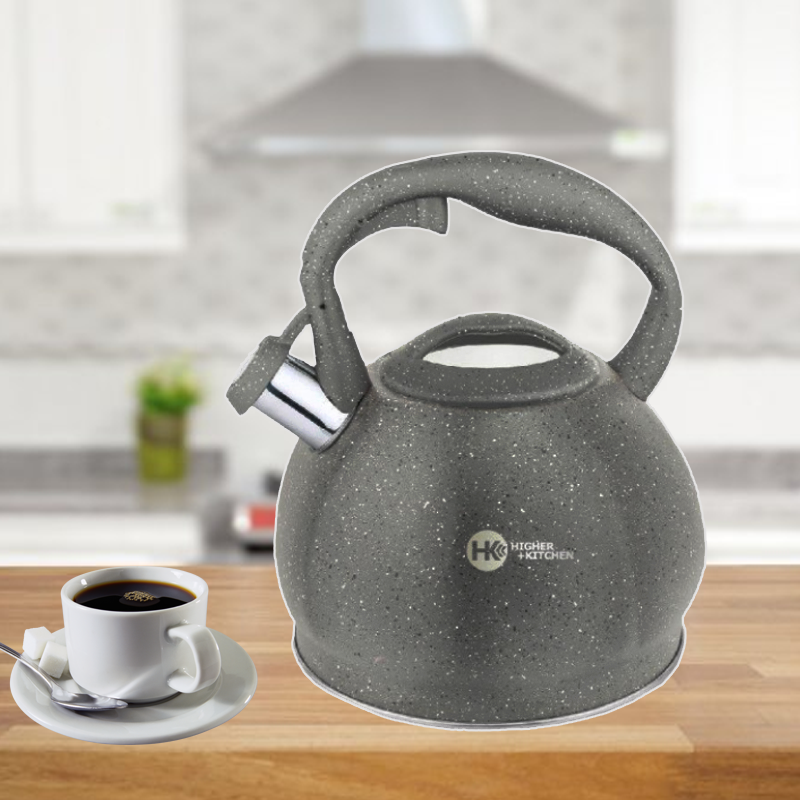 

Чайник Higher Kitchen ZP-020 для плиты со свистком из нержавеющей стали с керамичным покрытием 3.5л Серый