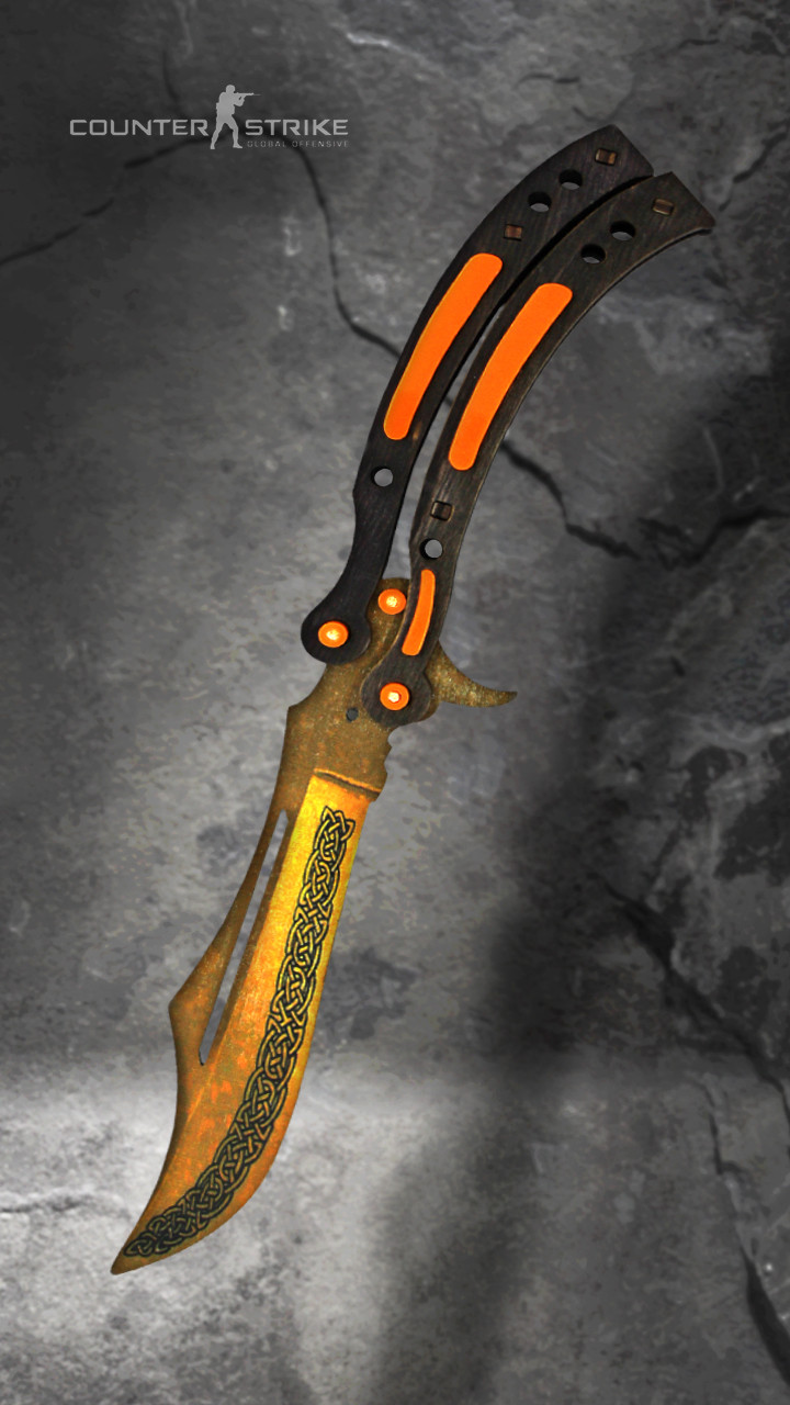 

Нож Деревянный бабочка складной Тренировочный балисонг Легенда, CS GO Butterfly Knife Lore