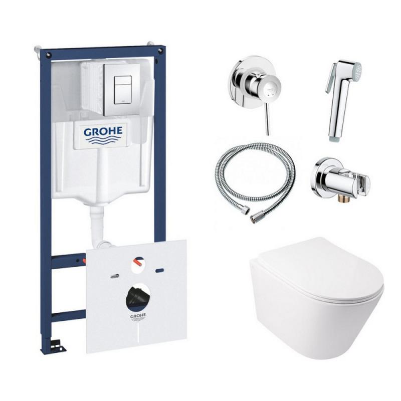 

Комплект инсталляция Grohe Rapid SL 38827000 + унитаз с сиденьем Qtap Swan QT16335178W + набор для гигиенического душа со смесителем Grohe BauClassic 111048