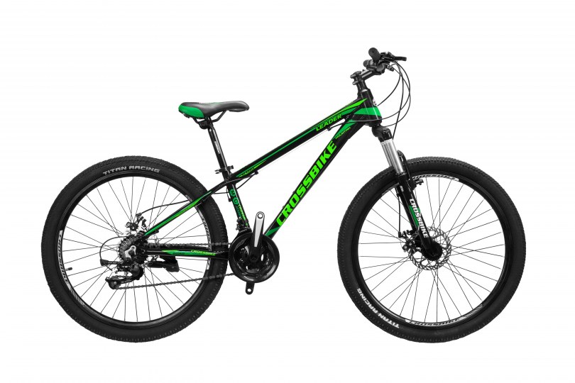 

Велосипед CrossBike Leader 26" 17" Черный-Зеленый