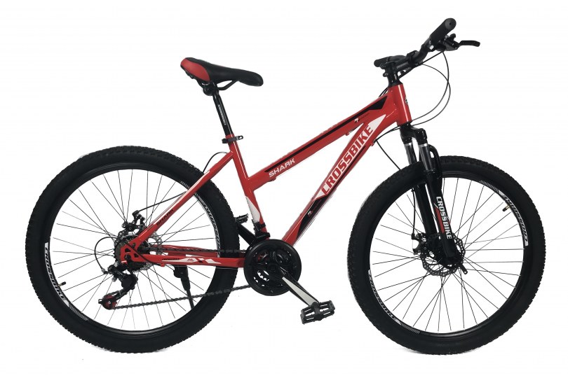 

Велосипед CrossBike Shark GIRL 26" 17" Красный-Белый-Черный