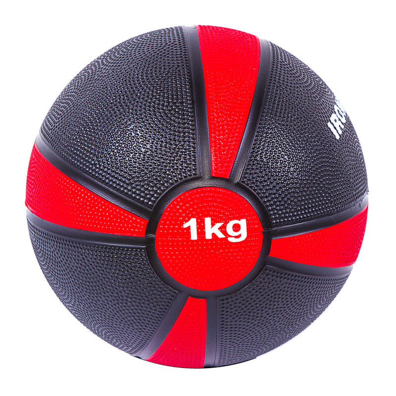 

Мяч медбол IronMaster 1 кг, d=19 см, красно-черный, IR97801F-1