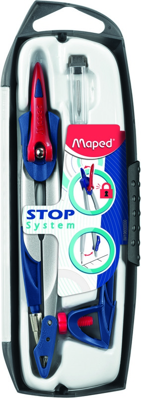 

Готовальня школьная Maped STOP SYSTEM 3 предмета в футляре (MP.196100)
