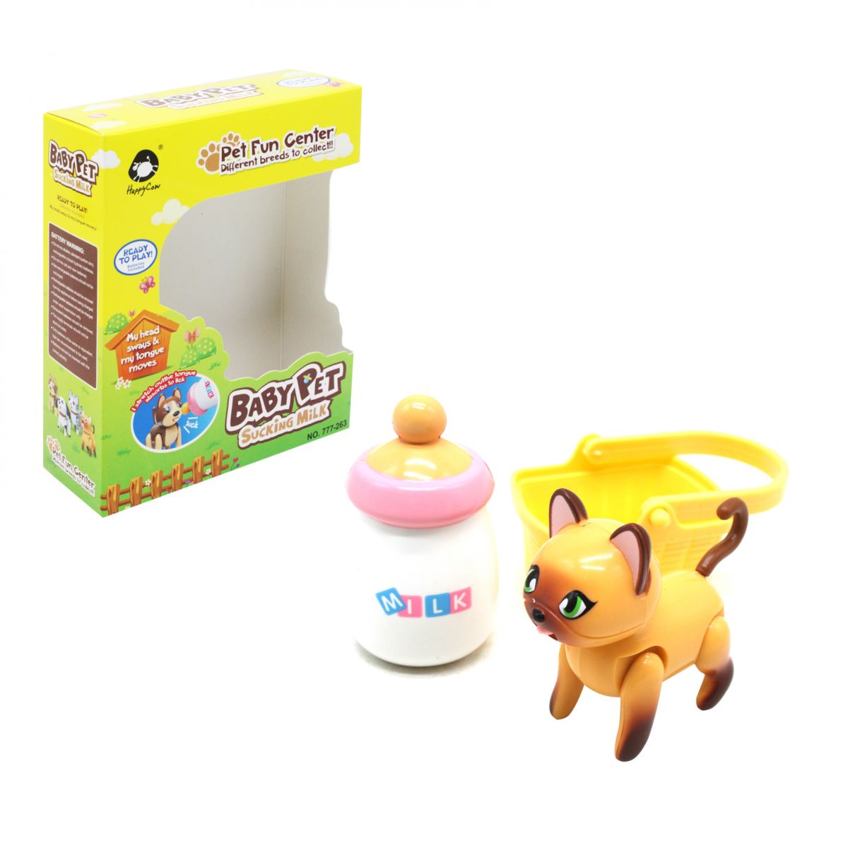 

Животные Baby Pet Котик с корзинкой бежевый Happy Cow (777-263) (157599)