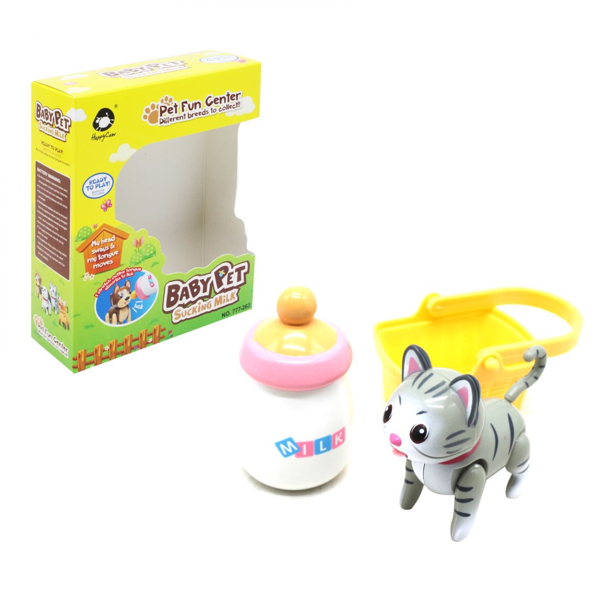 

Животные Baby Pet Котик с корзинкой серый Happy Cow (777-263) (157598)