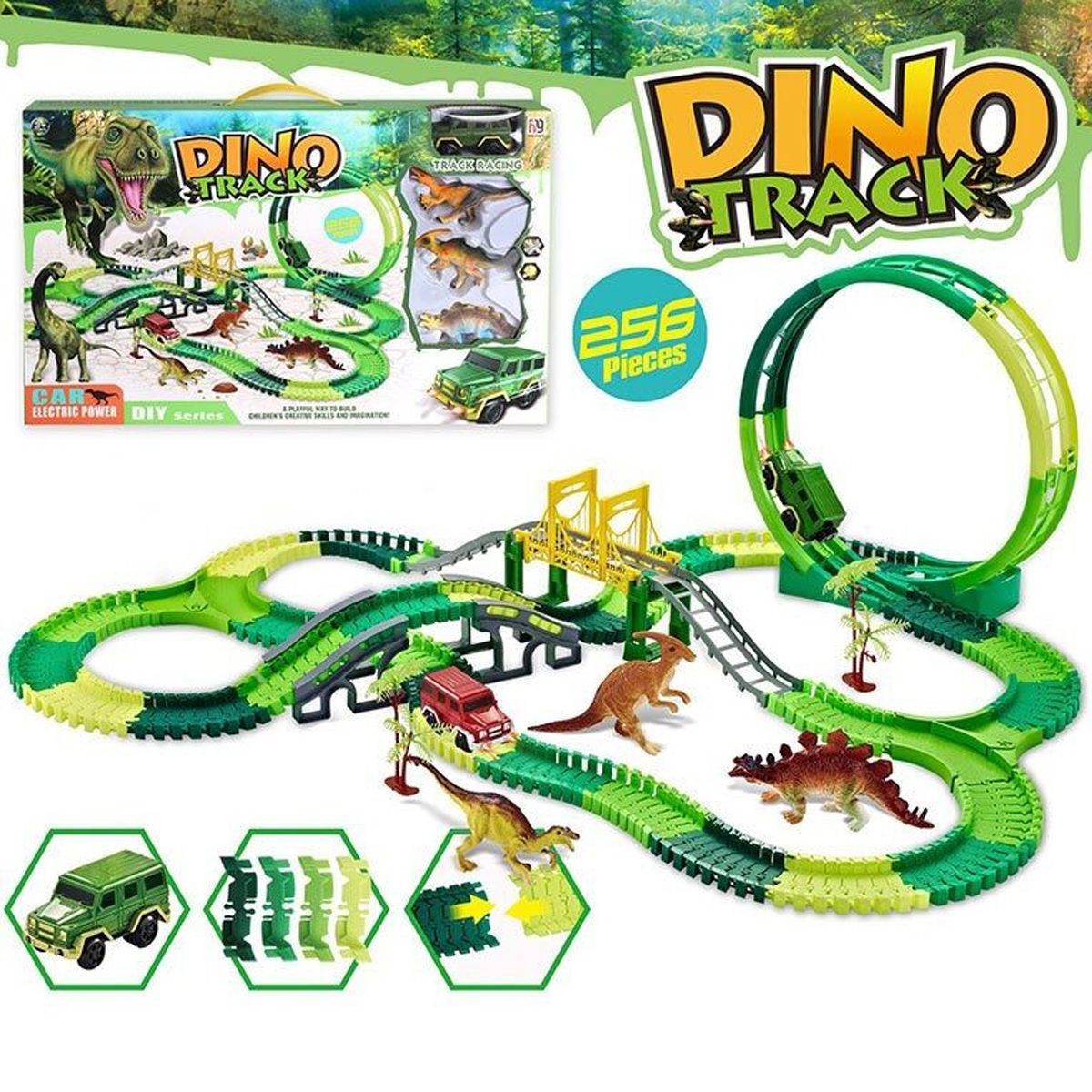 

Автотрек Dinosaur 256 деталей MiC (3087R) (158896)