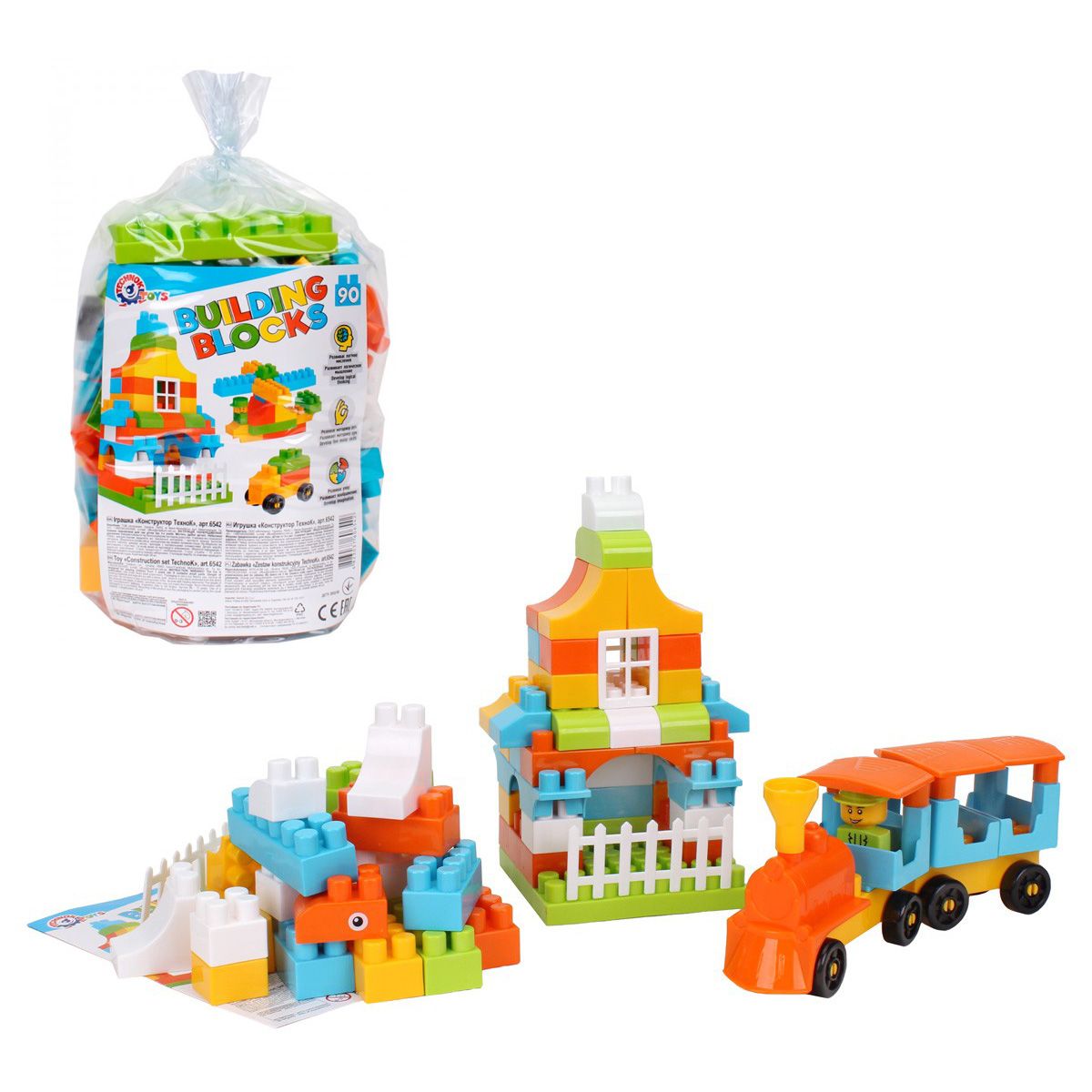 

Конструктор пластиковый Building Blocks 90 дет Технок (6542) (156820)