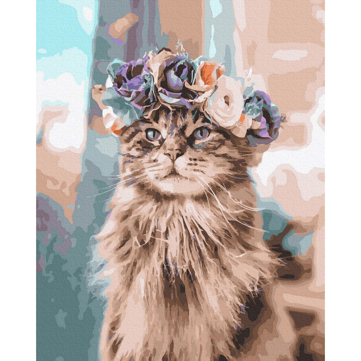 

Картина по номерам Кошка в веночке Rainbow Art (GX39622) (159728)