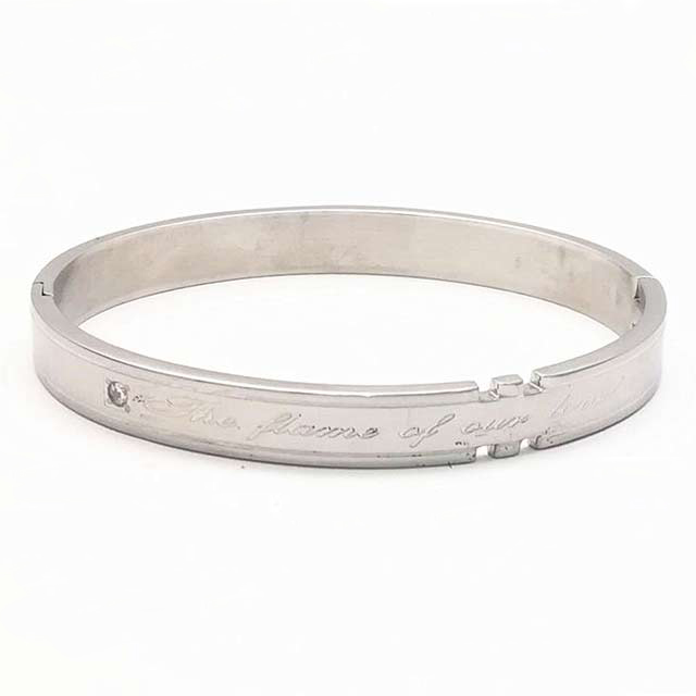 

Стальной браслет Пламя DiaDemaGrand Серебряный с белым камнем (091722-15-2)