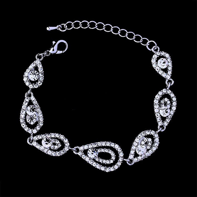 

Браслет Висячие капли DiaDemaGrand Серебряный с белым камнем (0416155-15-2)