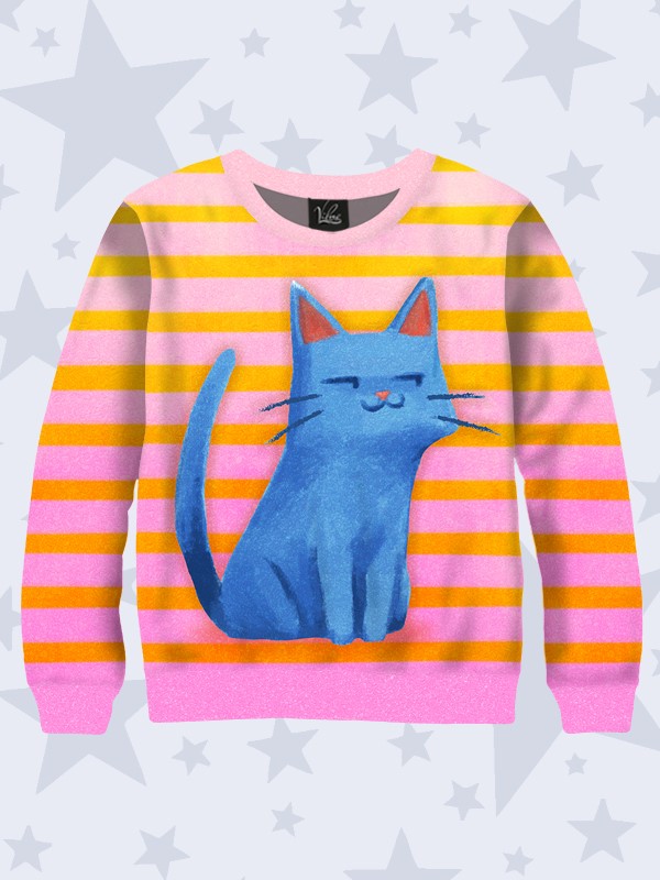 

Детский свитшот для мальчика Vilno Blue kitten рост 104-110 (Vil-7776)