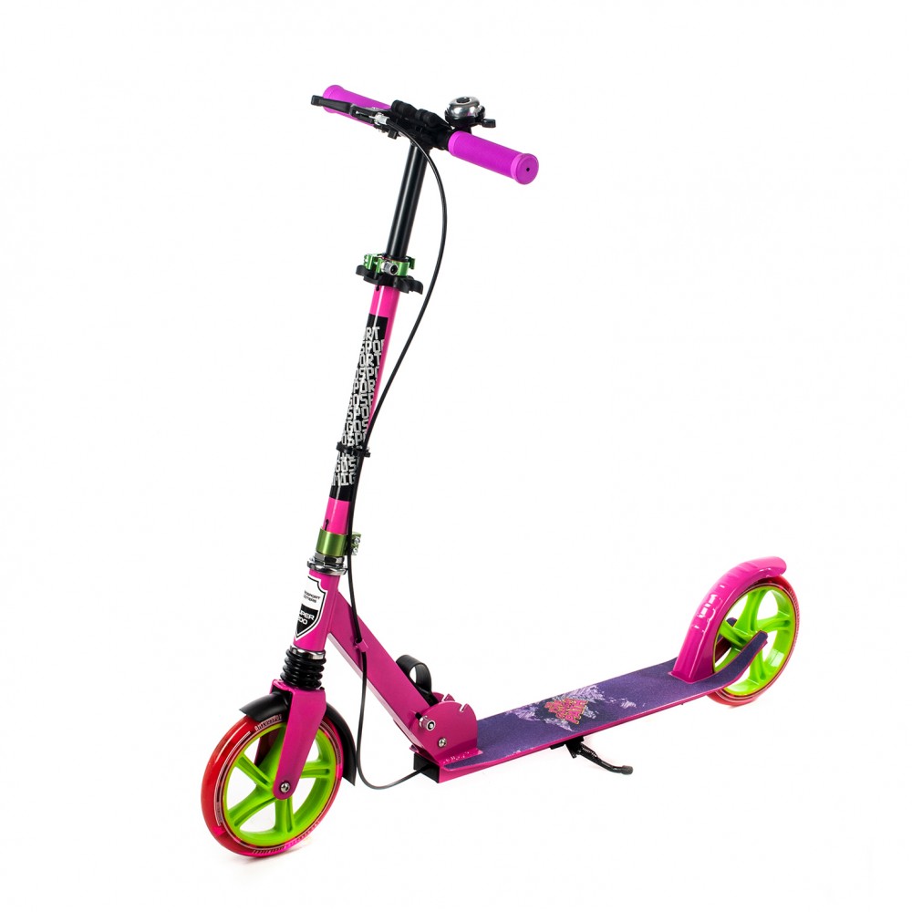 

Самокат двухколесный Amigo Explore Prime NEW Scooter розовый , светящиеся колеса, ручной тормоз, амортизатор, звонок 202