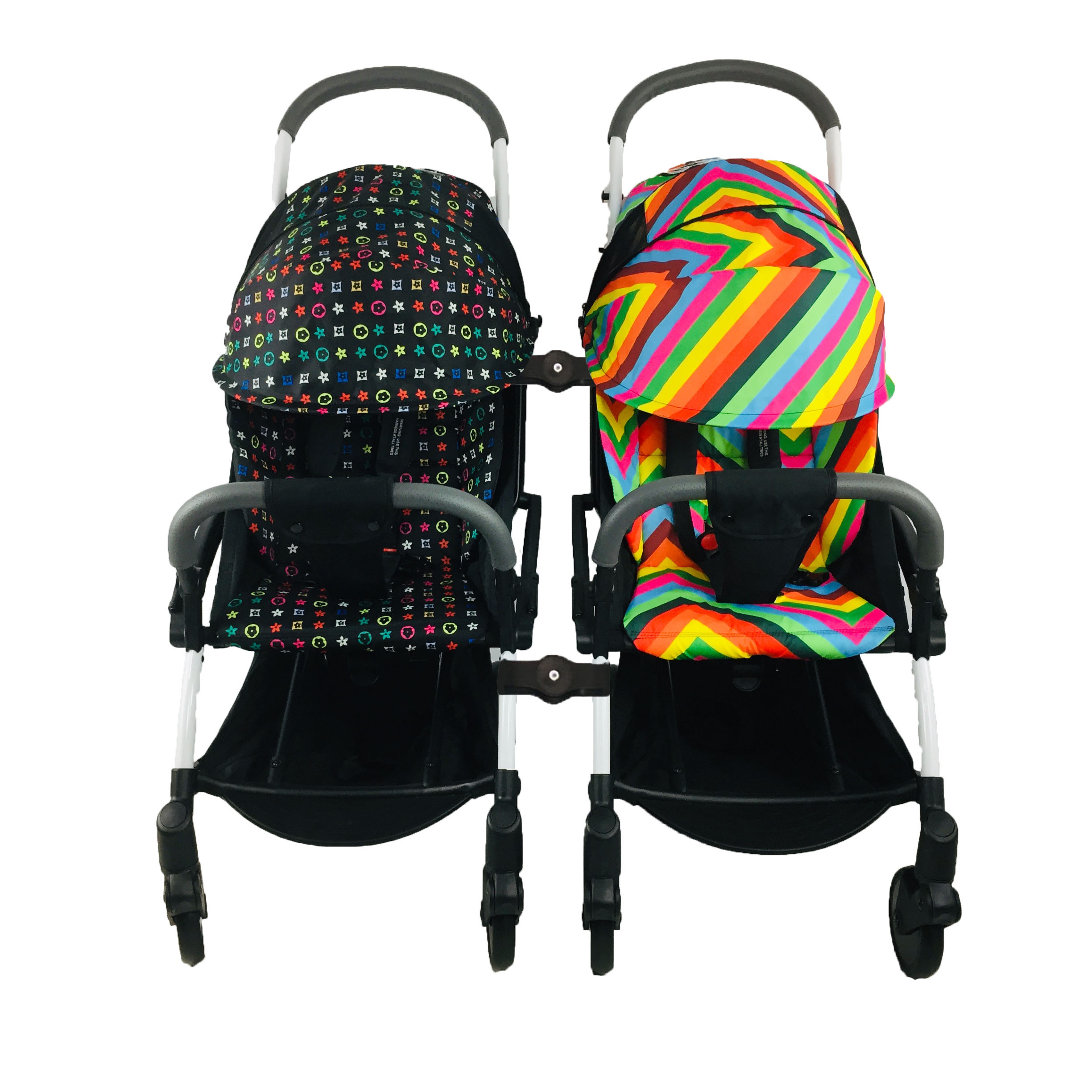 

Коляска для двойни Yoya 175 А+ 2021 Черно-желтая LV black-Yellow colorful с Большим дождевиком