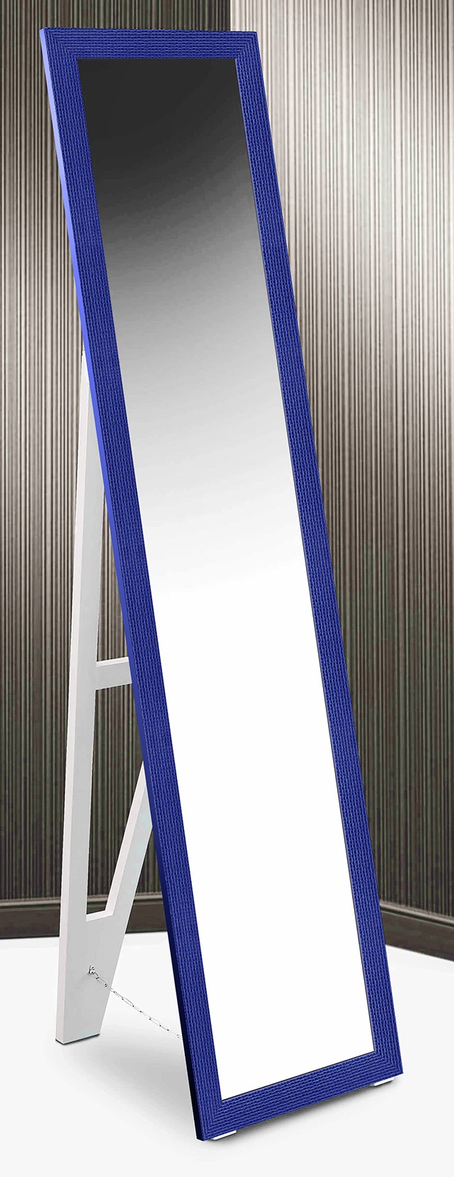 

Напольное зеркало в раме в полный рост на деревянной подставке Decorfrom Small cube Blue 45х167 см синее
