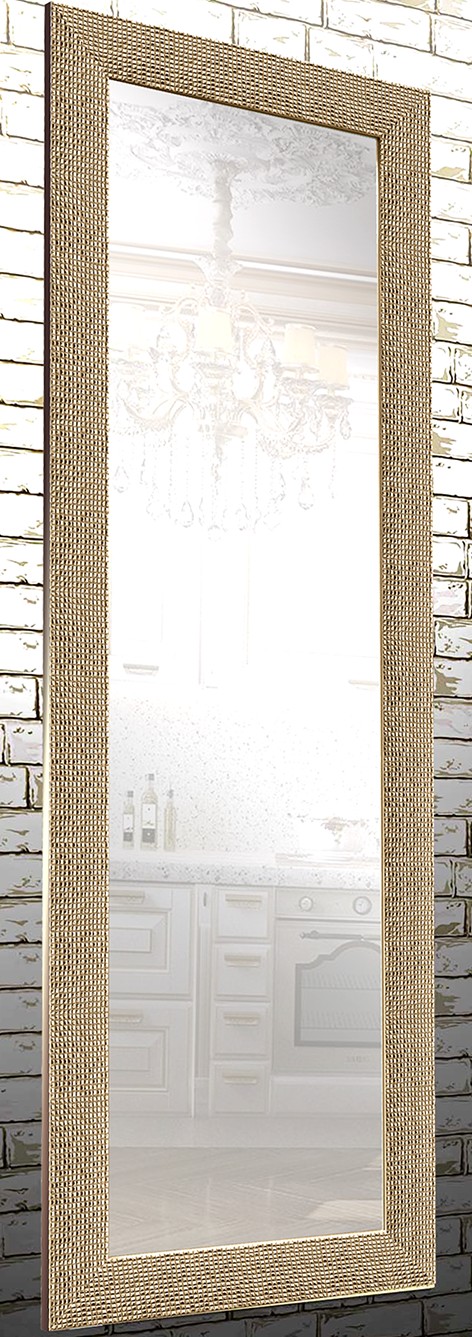 

Зеркало настенное в пластиковой раме Decorfrom Gold cube 60х174 см золотое