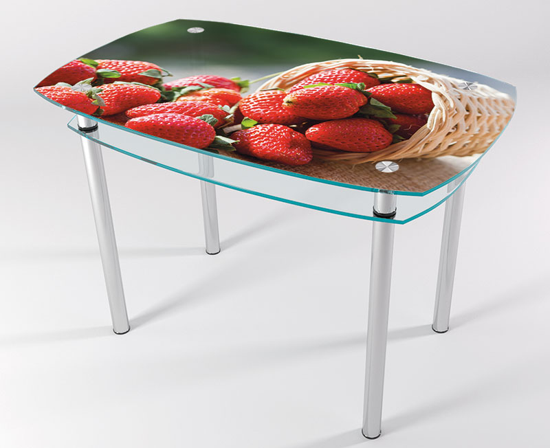 

Стол стеклянный "Jam" Клубника KT-01 100х60 см