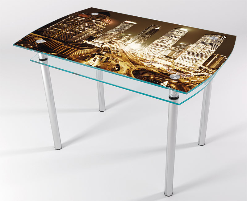 

Стол стеклянный "Jam" Город KT-02 110х70 см