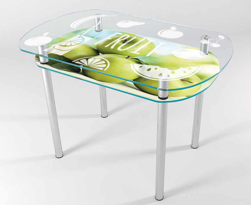

Стол стеклянный "Jam" Яблоки KT-03 120х80 см