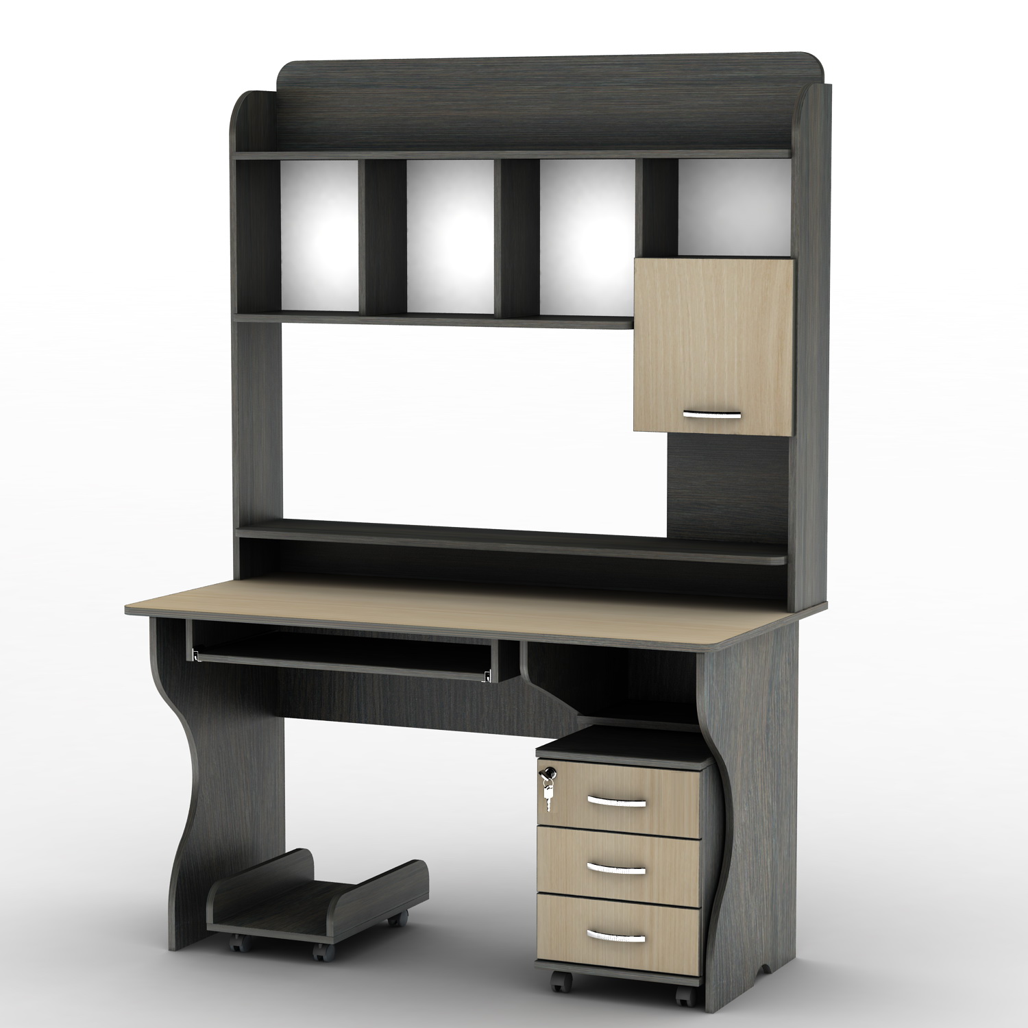 Компьютерный стол с надстройкой для принтера