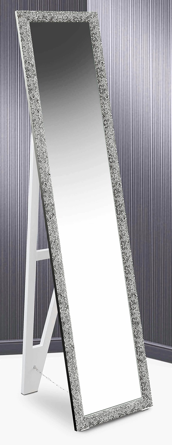 

Зеркало напольное в раме на деревянной подставке в полный рост Decorfrom Small beehive Silver 45х167 см серебристое