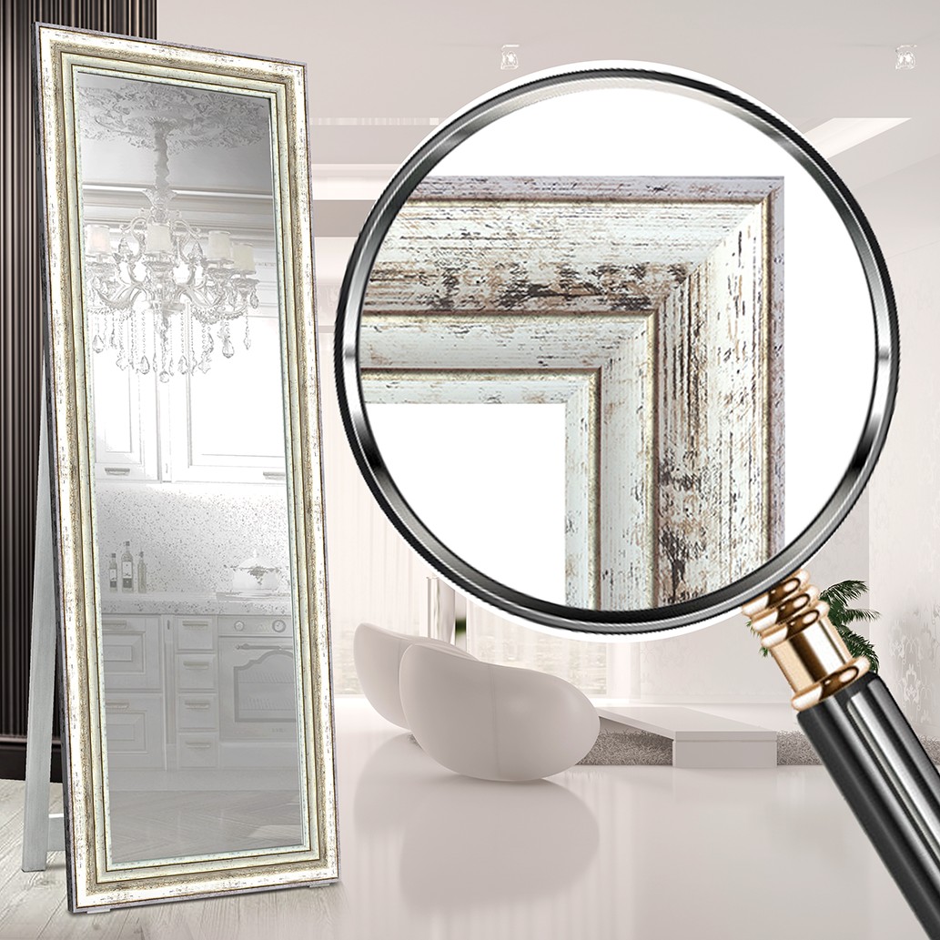 

Зеркало напольное в раме на деревянной подставке в полный рост Decorfrom Gold modern 60х174 золото