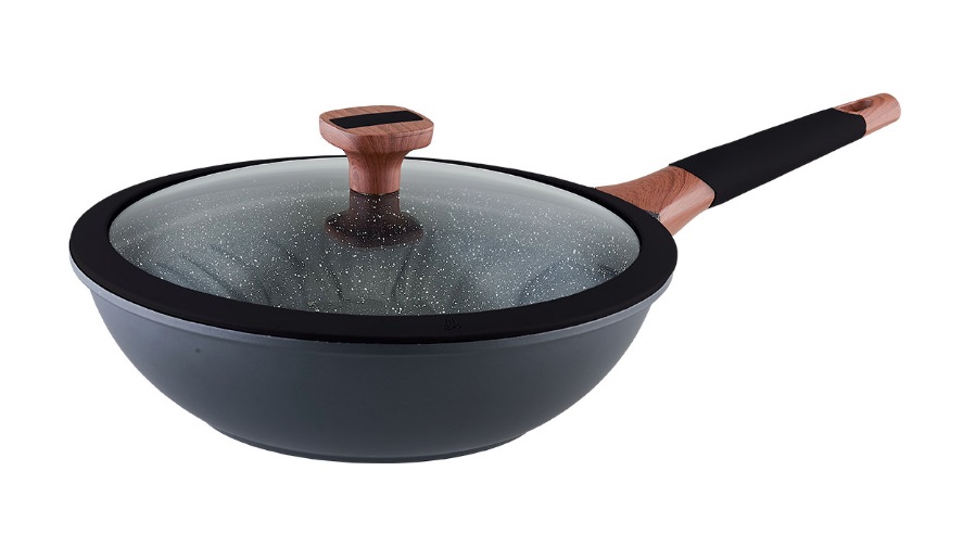 

Сковорода WOK с крышкой VINZER Greblon Induction Line 28 см