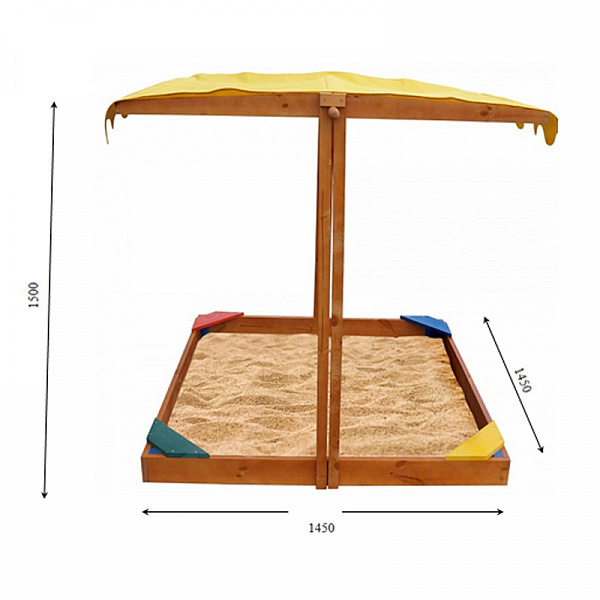 

Детская песочница с навесом Сахара 145х145 см