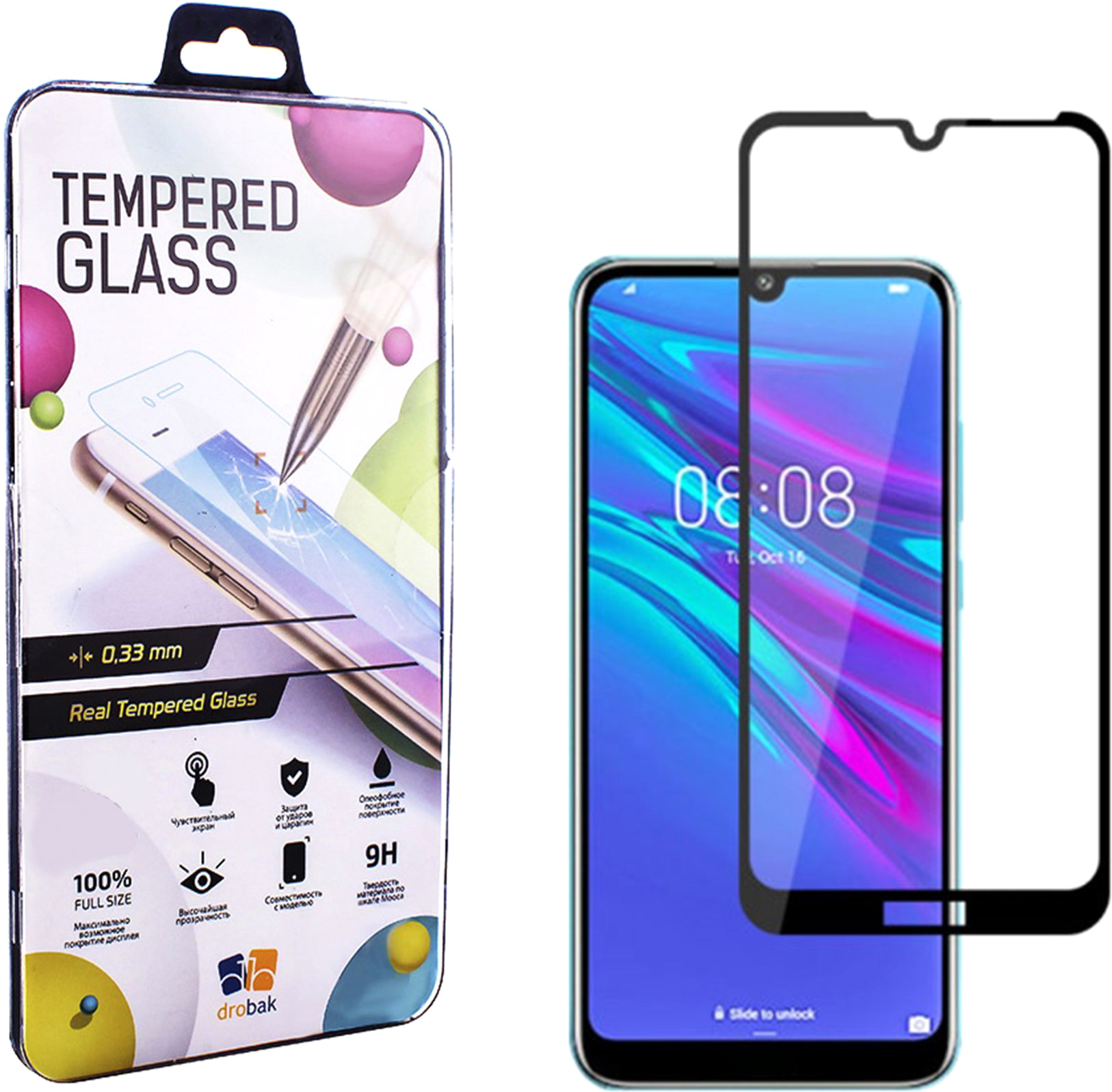 

Защитное стекло Drobak для Huawei Y6 2019 Black