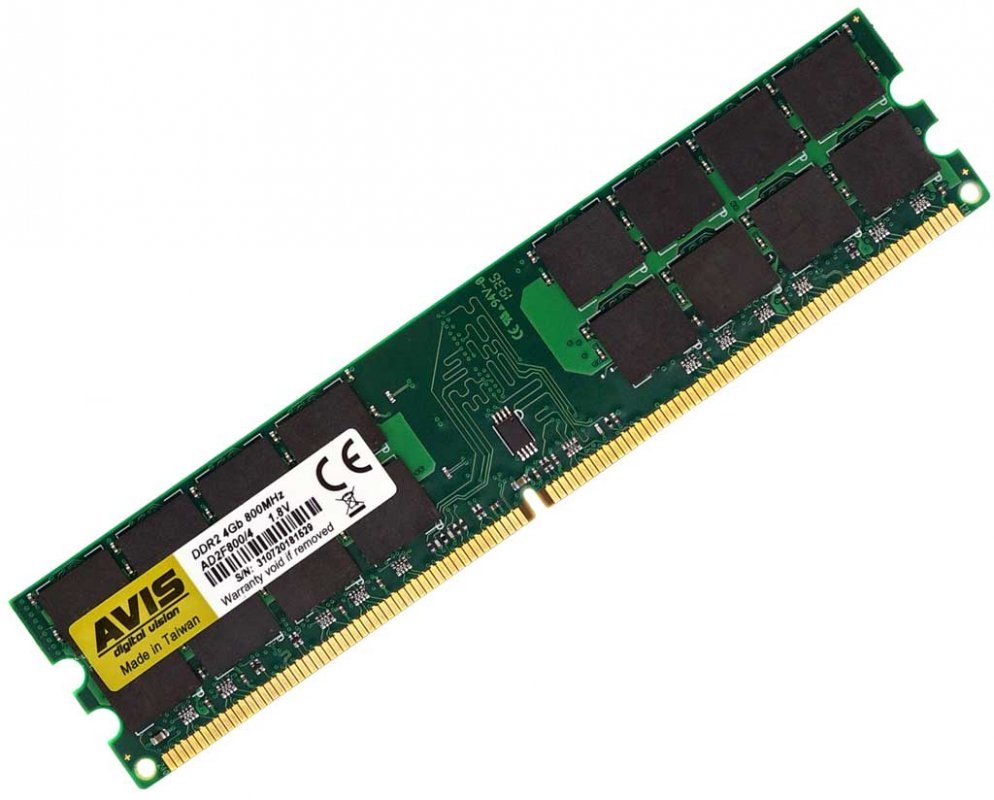 

Оперативная память DDR2-800 4Gb PC2-6400 (4096MB) AVIS AD2F800/4G (770008616)