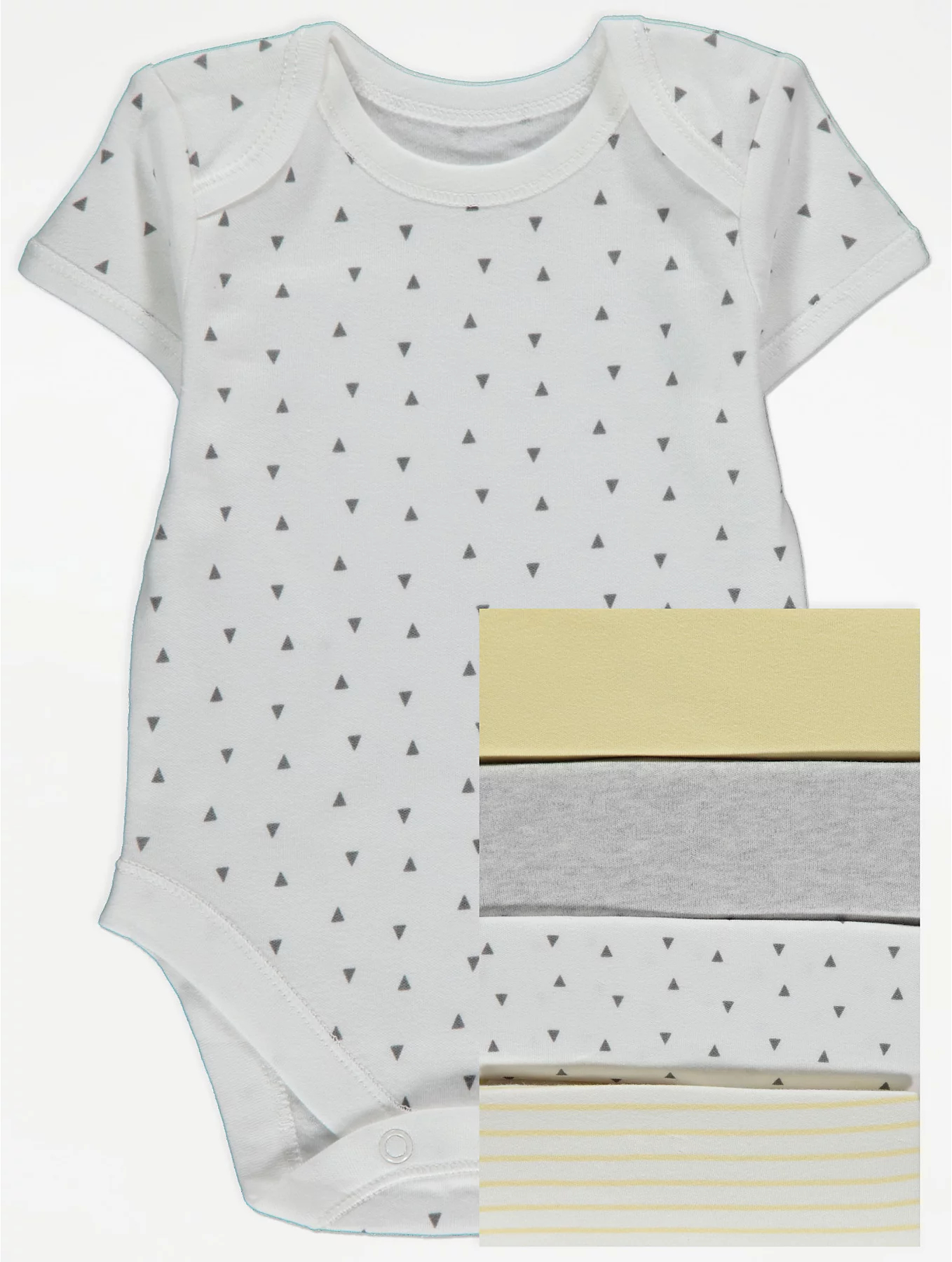 

Боди-футболка George G006853665 5 шт 18-24M 86-92 см Белый с серым и желтым (G006853665-18-24)