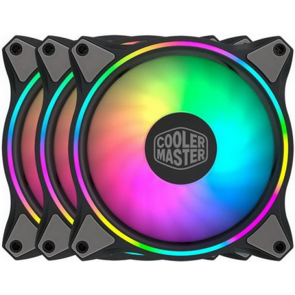 

Набор вентиляторов Cooler Master MasterFan MF120 Halo 3in1 ARGB Sync+Wired ARGB Controller (MFL-B2DN-183PA-R1), 120х120х25 мм, 4pin, черный