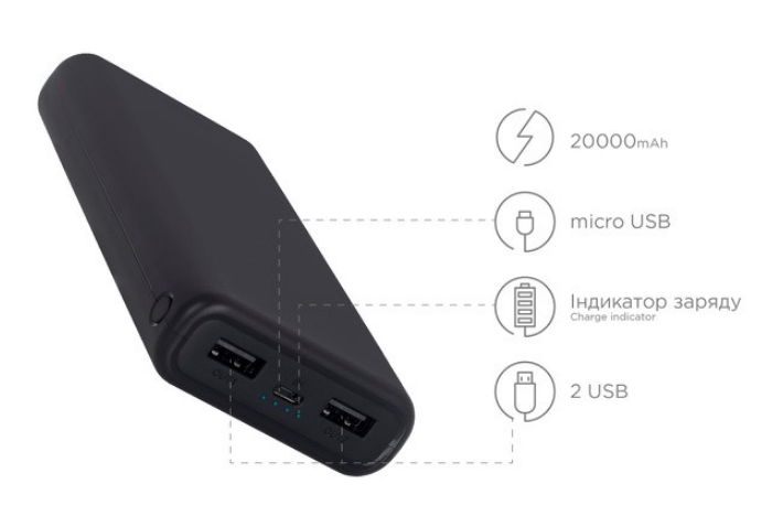 

Power Bank Ergo LP-192 20000 mAh Black