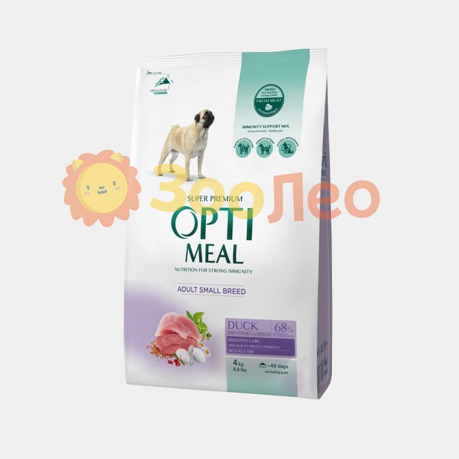 

Сухой полнорационный корм Optimeal для собак малых пород со вкусом утки 1.5 кг