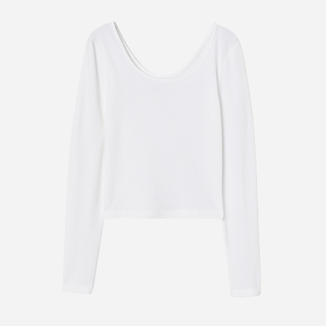 

Лонгслив H&M 304-9278582 XS Белый