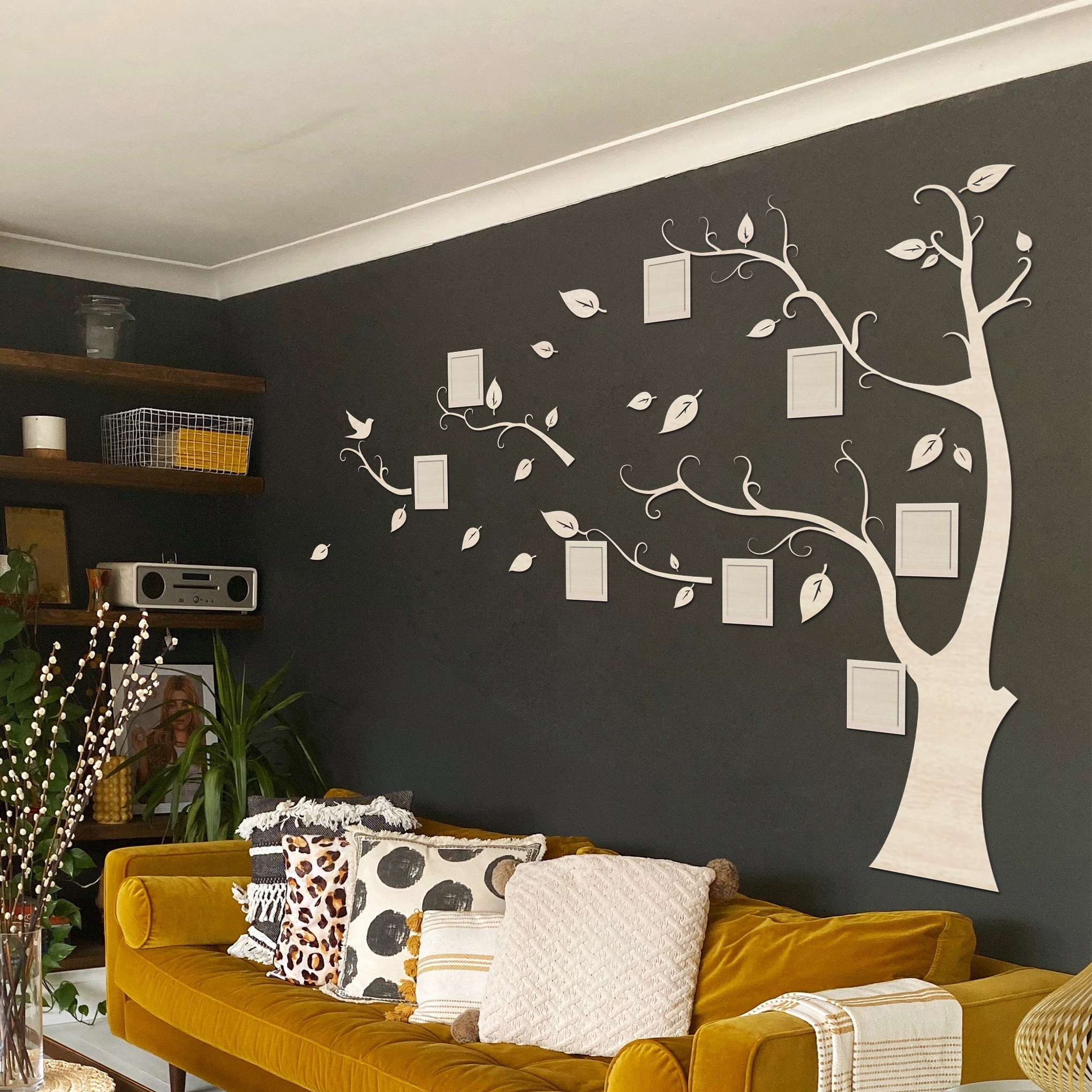

Семейное дерево LIKEWOOD 150х115 см Leaves с набором фоторамок, белое