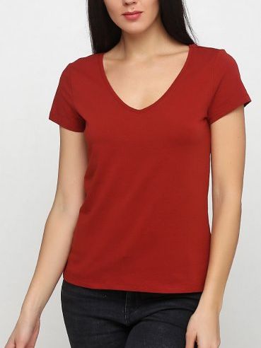 

Футболка H&M 0215248-03  Терракотовая, Футболка H&M 0215248-03 XS Терракотовая