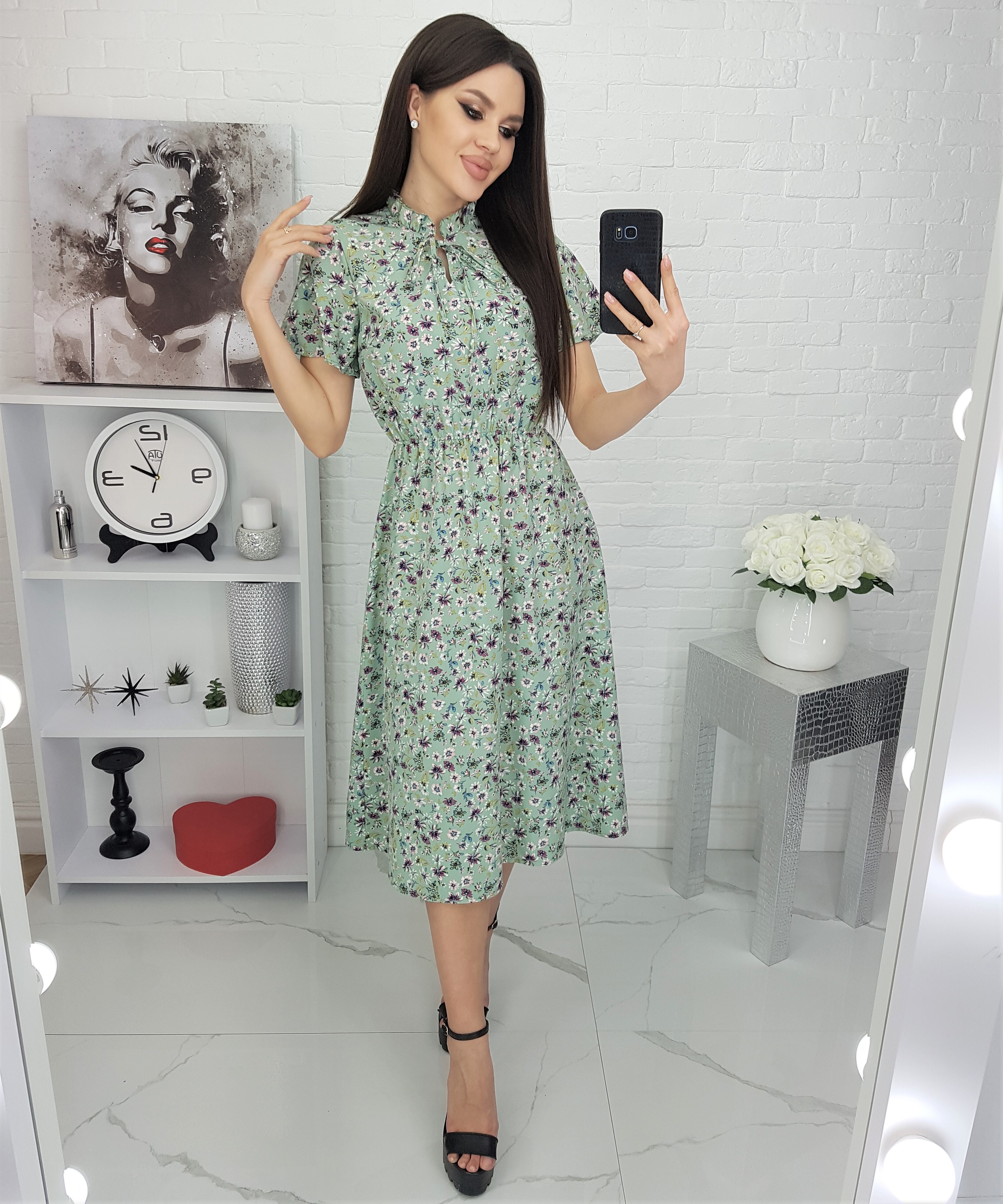 

Платье софт миди idiali Оливка, Платье софт миди idiali Оливка 44