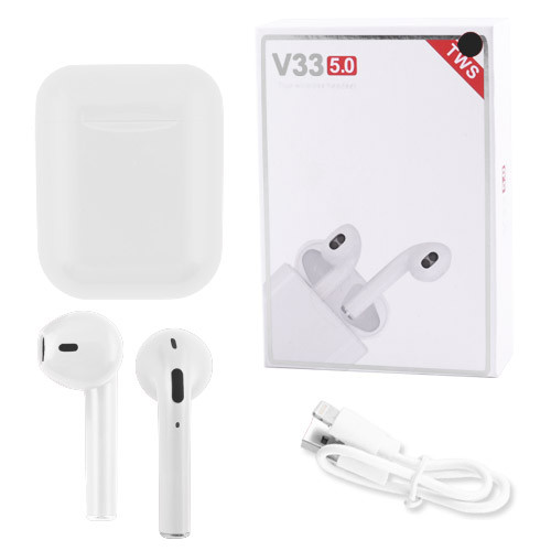 

Беспроводные bluetooth-наушники V33 5.0 с кейсом, white