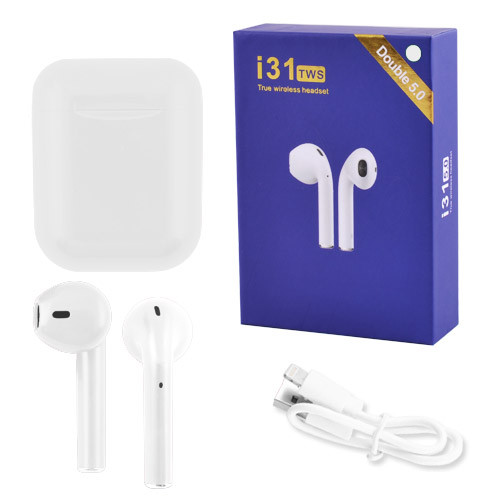 

Беспроводные bluetooth-наушники i31 5.0 с кейсом, white